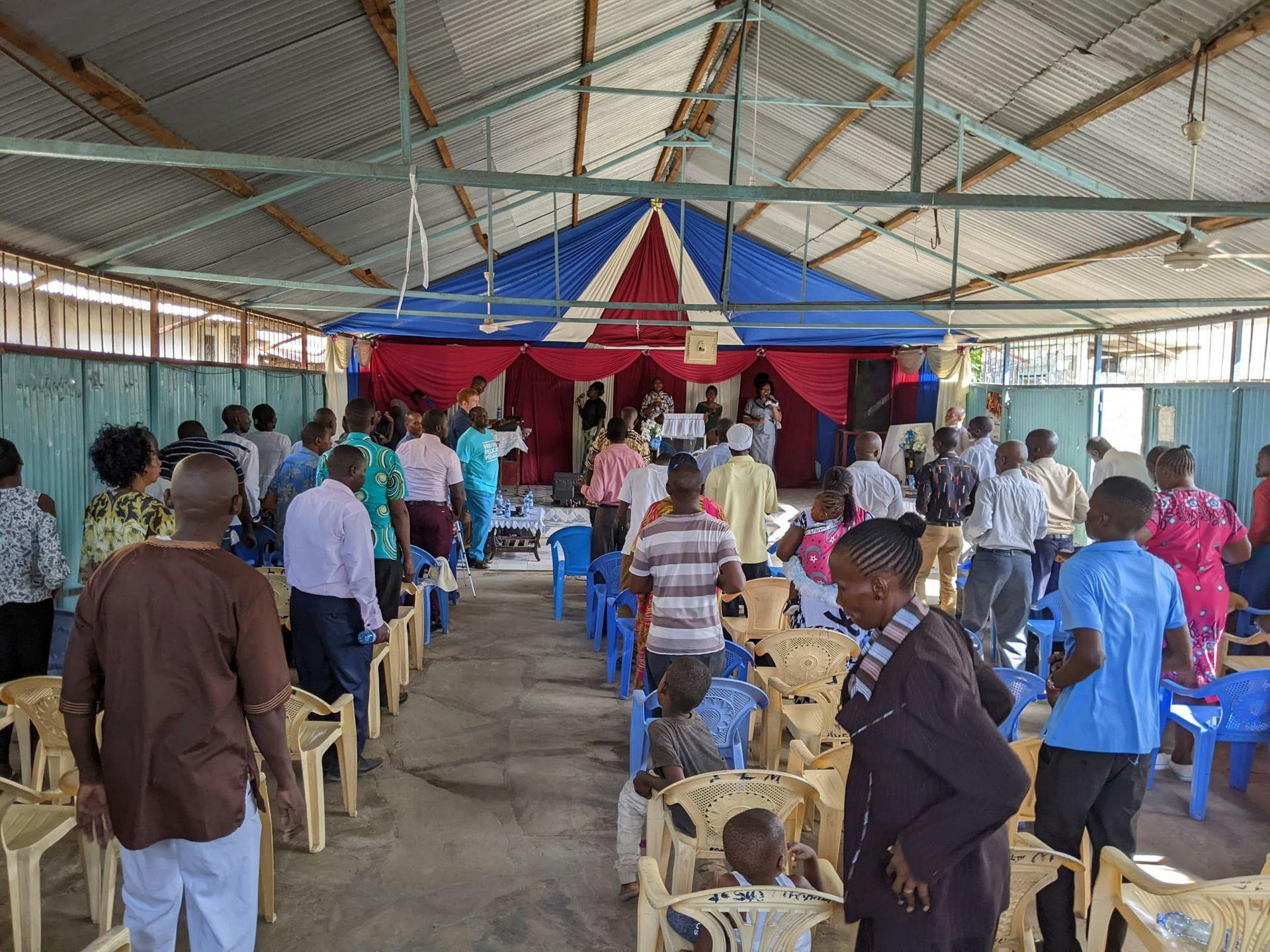 Church service in Africa. 