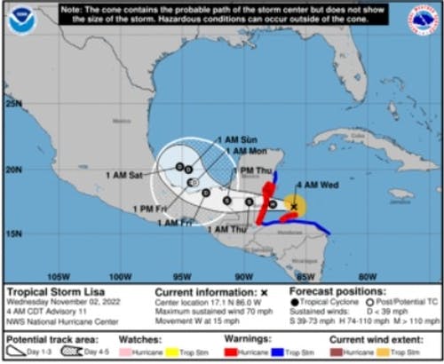 Hurricane Lisa - Belize
